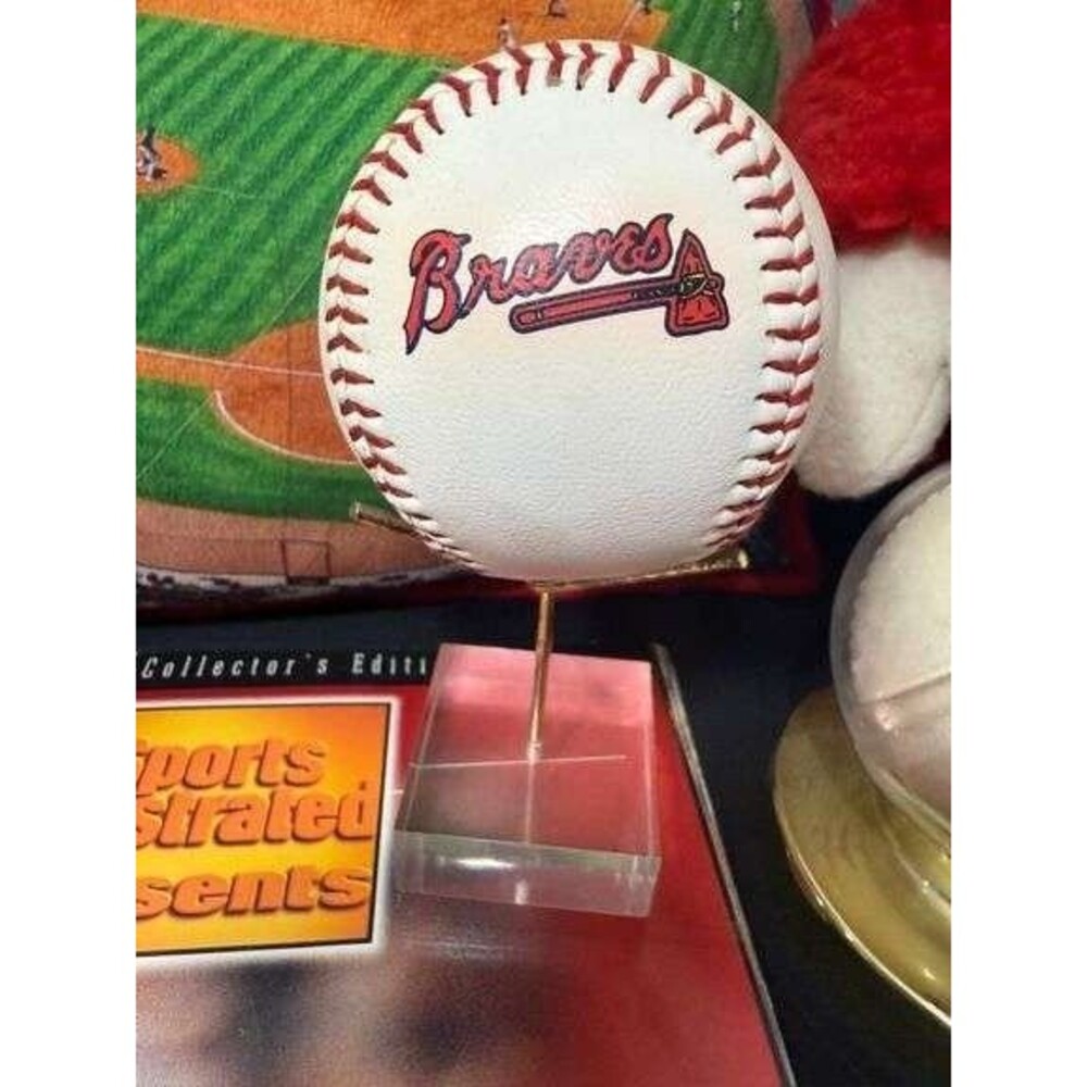 Atlanta Braves Souvenir Baseball on Stand